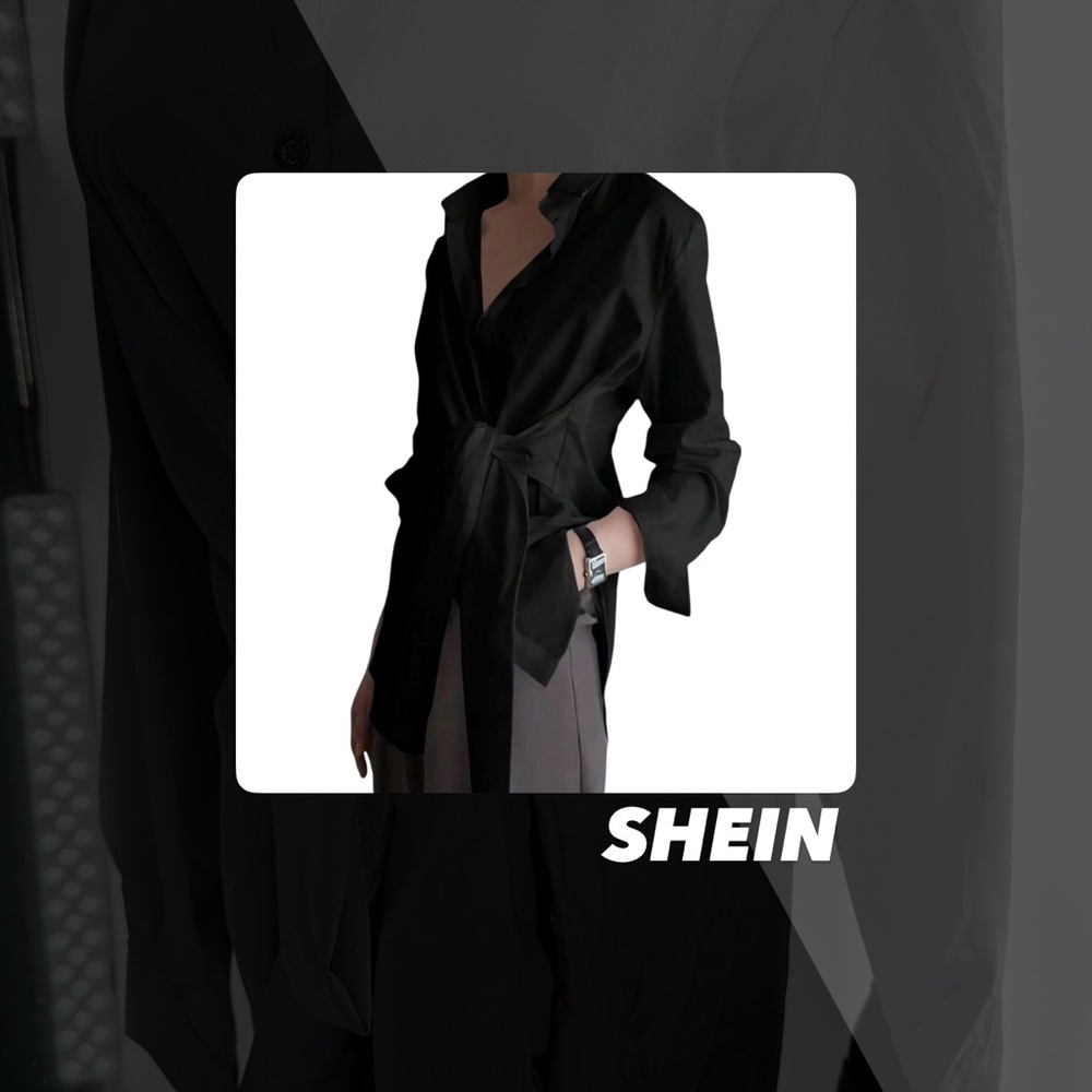 NWOT SHEIN Curve Tie Front Blouse